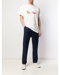 T-shirt à col rond imprimé blanc Paul Smith