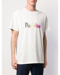 T-shirt à col rond imprimé blanc Paul Smith