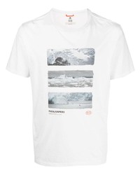 T-shirt à col rond imprimé blanc Parajumpers