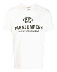 T-shirt à col rond imprimé blanc Parajumpers