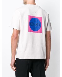 T-shirt à col rond imprimé blanc Kenzo