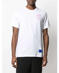 T-shirt à col rond imprimé blanc Nike