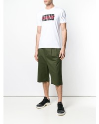 T-shirt à col rond imprimé blanc Kenzo