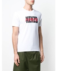 T-shirt à col rond imprimé blanc Kenzo