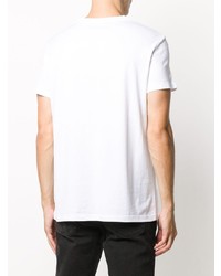 T-shirt à col rond imprimé blanc Balmain