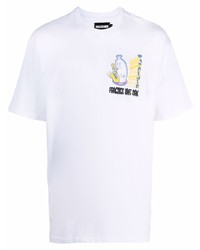 T-shirt à col rond imprimé blanc PAS DE ME