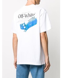 T-shirt à col rond imprimé blanc Off-White