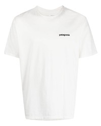 T-shirt à col rond imprimé blanc Patagonia