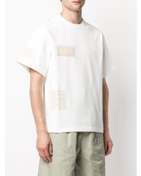 T-shirt à col rond imprimé blanc Jil Sander