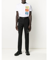 T-shirt à col rond imprimé blanc DSQUARED2