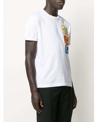 T-shirt à col rond imprimé blanc DSQUARED2