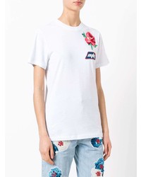 T-shirt à col rond imprimé blanc Au Jour Le Jour