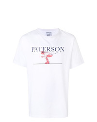 T-shirt à col rond imprimé blanc Paterson.