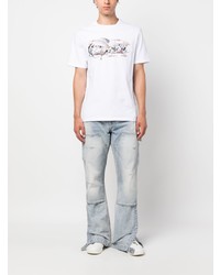 T-shirt à col rond imprimé blanc Amiri