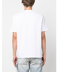 T-shirt à col rond imprimé blanc Amiri