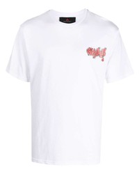 T-shirt à col rond imprimé blanc Peuterey