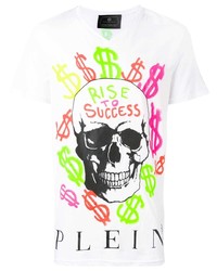 T-shirt à col rond imprimé blanc Philipp Plein