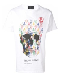 T-shirt à col rond imprimé blanc Philipp Plein