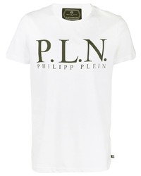 T-shirt à col rond imprimé blanc Philipp Plein