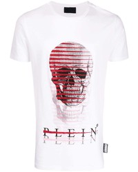 T-shirt à col rond imprimé blanc Philipp Plein