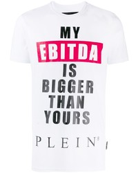 T-shirt à col rond imprimé blanc Philipp Plein