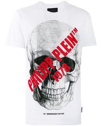 T-shirt à col rond imprimé blanc Philipp Plein