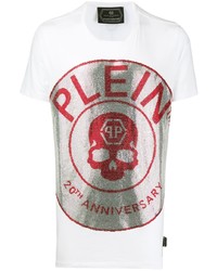 T-shirt à col rond imprimé blanc Philipp Plein