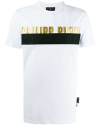 T-shirt à col rond imprimé blanc Philipp Plein