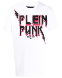 T-shirt à col rond imprimé blanc Philipp Plein