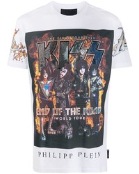 T-shirt à col rond imprimé blanc Philipp Plein