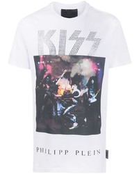 T-shirt à col rond imprimé blanc Philipp Plein