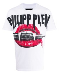 T-shirt à col rond imprimé blanc Philipp Plein