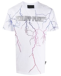 T-shirt à col rond imprimé blanc Philipp Plein