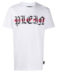 T-shirt à col rond imprimé blanc Philipp Plein