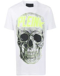 T-shirt à col rond imprimé blanc Philipp Plein