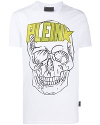 T-shirt à col rond imprimé blanc Philipp Plein