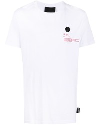 T-shirt à col rond imprimé blanc Philipp Plein