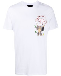 T-shirt à col rond imprimé blanc Philipp Plein