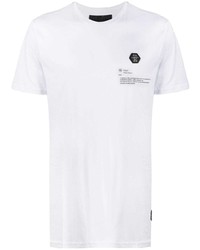 T-shirt à col rond imprimé blanc Philipp Plein