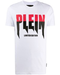 T-shirt à col rond imprimé blanc Philipp Plein