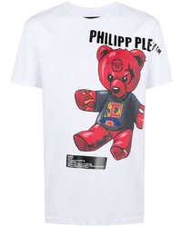 T-shirt à col rond imprimé blanc Philipp Plein