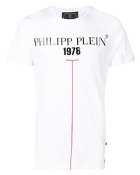 T-shirt à col rond imprimé blanc Philipp Plein