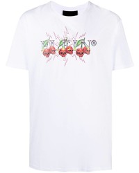 T-shirt à col rond imprimé blanc Philipp Plein