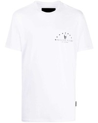 T-shirt à col rond imprimé blanc Philipp Plein