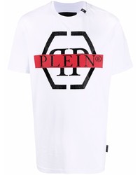 T-shirt à col rond imprimé blanc Philipp Plein