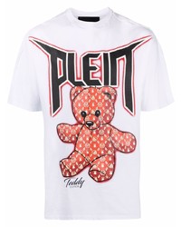 T-shirt à col rond imprimé blanc Philipp Plein