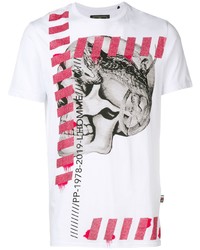 T-shirt à col rond imprimé blanc Philipp Plein