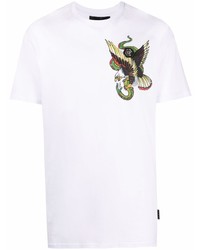 T-shirt à col rond imprimé blanc Philipp Plein