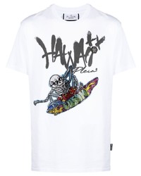 T-shirt à col rond imprimé blanc Philipp Plein