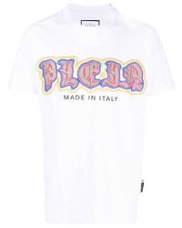 T-shirt à col rond imprimé blanc Philipp Plein